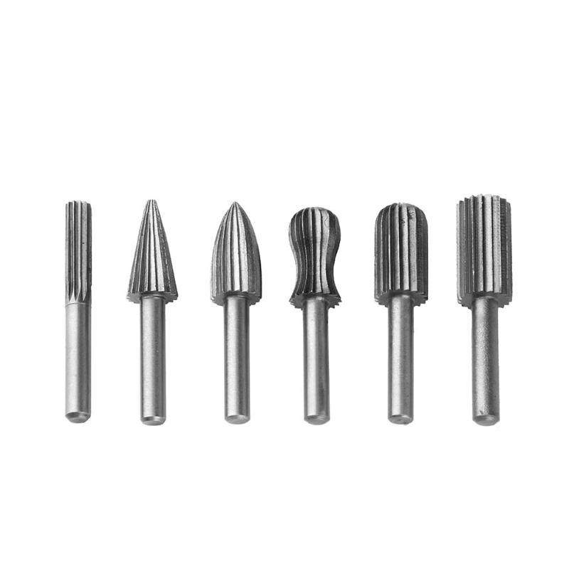 6pcs Carbide Cutter Rotary Burrs Set CNC Engraving Bit Rotar