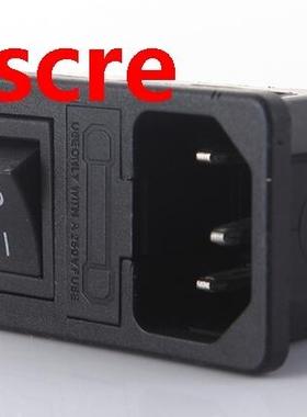 2 Pcs 10A AC Power Inlet Panel Socket w Fuse w Rocker Swit