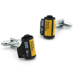 Men s Camera Roll Film Cuff Links Copper Material Black C