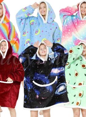 Winter Sherpa Blanket Plush Fleece Oversized Sweatshirt Blan