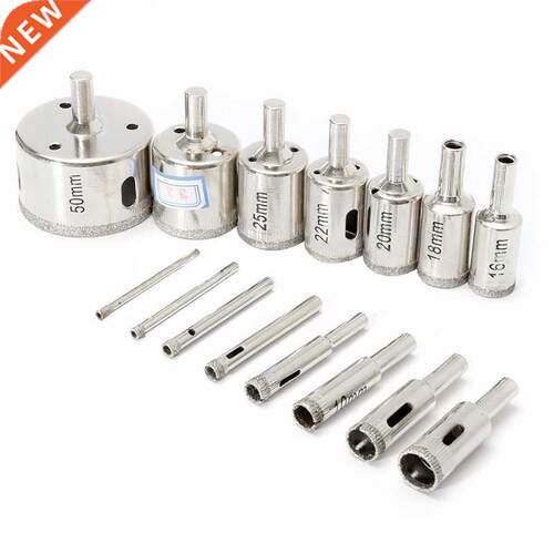 15Pcs 3-50mm Drill Bit Hole Saw Cutter Tool Glass Marble Cer