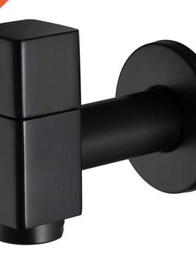 Black Square Copper Wall Mounted Washing Machine Tap Mop Poo
