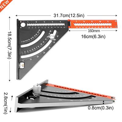 2In1 Triangle Square Ruler Extendable Arm Portable Home Work