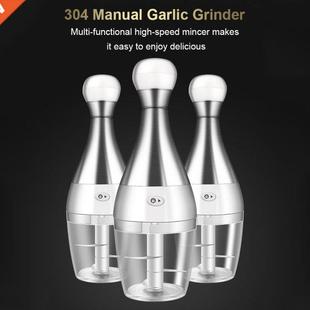 Manual Garlic Chopper Mincer Stainless Steel Removable Non-s