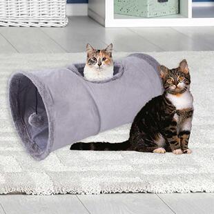 Cat Tunnel Toy Funny Pet Play Tubes Suede Winter Warm Plush