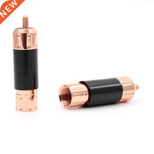 4pcs Red Copper Plated Solder RCA Connector Plug Phono HIFI