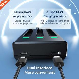 3 Slots USB Type C Charger with LED Indicator for Insta 360