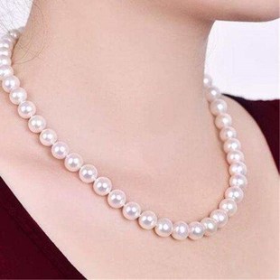 Natural freshwater pearl Necklace is Nearly rouNd 8-11 larg