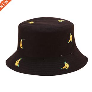Panama Bucket Hat Men Women Summer Bucket Cap Banana Print
