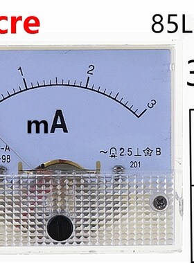 1PCS 85L1-mA 3mA AC White Plastic Shell Analog Panel AMP Met