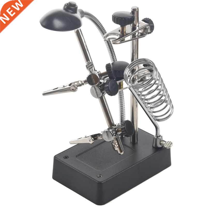 EU Plug,Welding Magnifying Glass 5 LED Auxiliy Clip Magnif