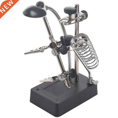 EU Plug,Welding Magnifying Glass 5 LED Auxiliy Clip Magnif