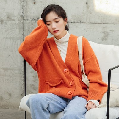 2021 autumn and winter new Korean loose sweater coat women