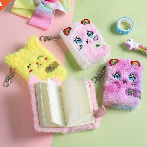 1 Pc Cartoon Plush Pocket Notebook Blank Thicken Inner Paper
