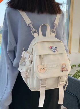 Small women's backpack girls school bag waterproof nylon