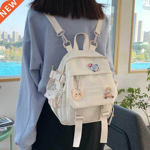 Small women's backpack girls school bag waterproof nylon