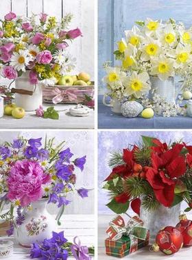 4 Pack Beautful Flower 5D  Damond Pantng Full Drll R