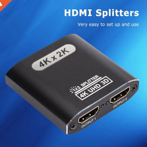 1 Duplicate to 2 HDMI-Compatible Displays 4K@60Hz Splitter 1