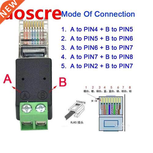 RJ45 male to Screw Terminal Adaptor RJ45 to 485, RS232 to RS