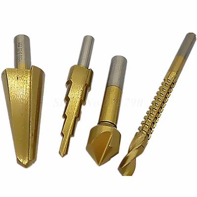 4pc Saw Drill Taper Umbrella Drill Chamfer Cutter Chamfering