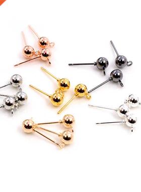 50pcs/lot 3/4/5mm 6 Colors Pin Findings Stud Earring Basic P