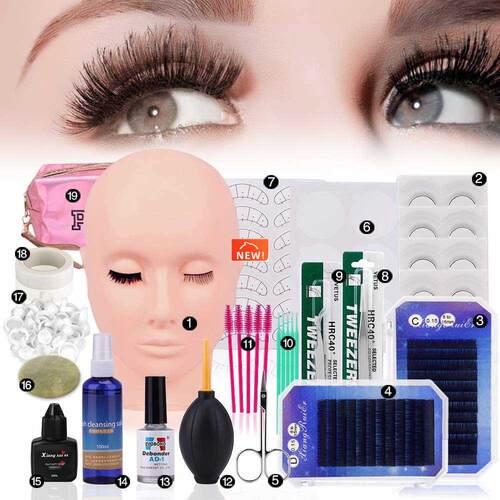 22 in 1 False Eyelash Extension Training Kit Practice Model