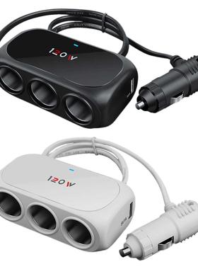 Car Charger One To Three Cigaret Lighter Splitter Power Adap