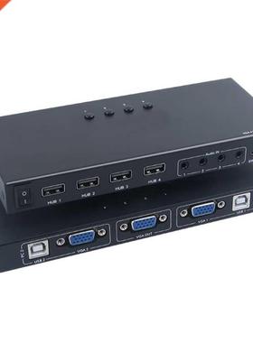 Switch Hub Selector USB 2.0 KVM VGA Switcher apter 4 PC Sh