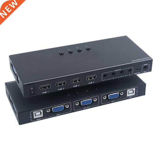 Switch Hub Selector USB 2.0 KVM VGA Switcher apter 4 PC Sh