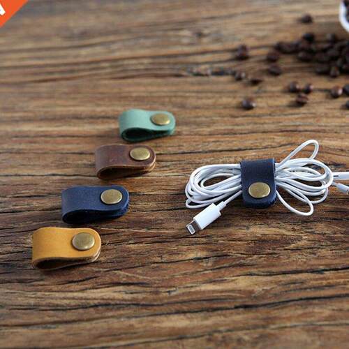 1PCS Leather Winder Headphone Case Korean Desk Manager Heads