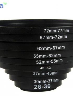 7pcs Metal Step Up Rings Lens Adapter Filter Set 49-52-55-58