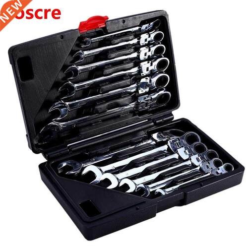 12 Piece Flexible Combination Spanners Ratchet Wrench Car Ga