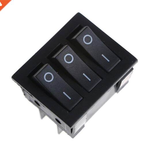 KCD3 34*40 Big Rocker Switches Black Three-Way Switch 9 Pin