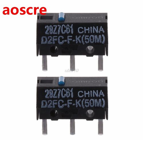 2Pcs D2FC-F-K (50m) Blue Dot Mouse Micro Switch July Wholesa