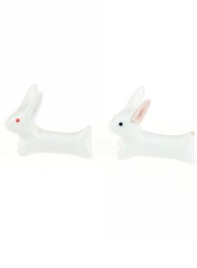 1pc Rabbit Shape Ceramics Chopsticks Spoon Forks Holder Dura