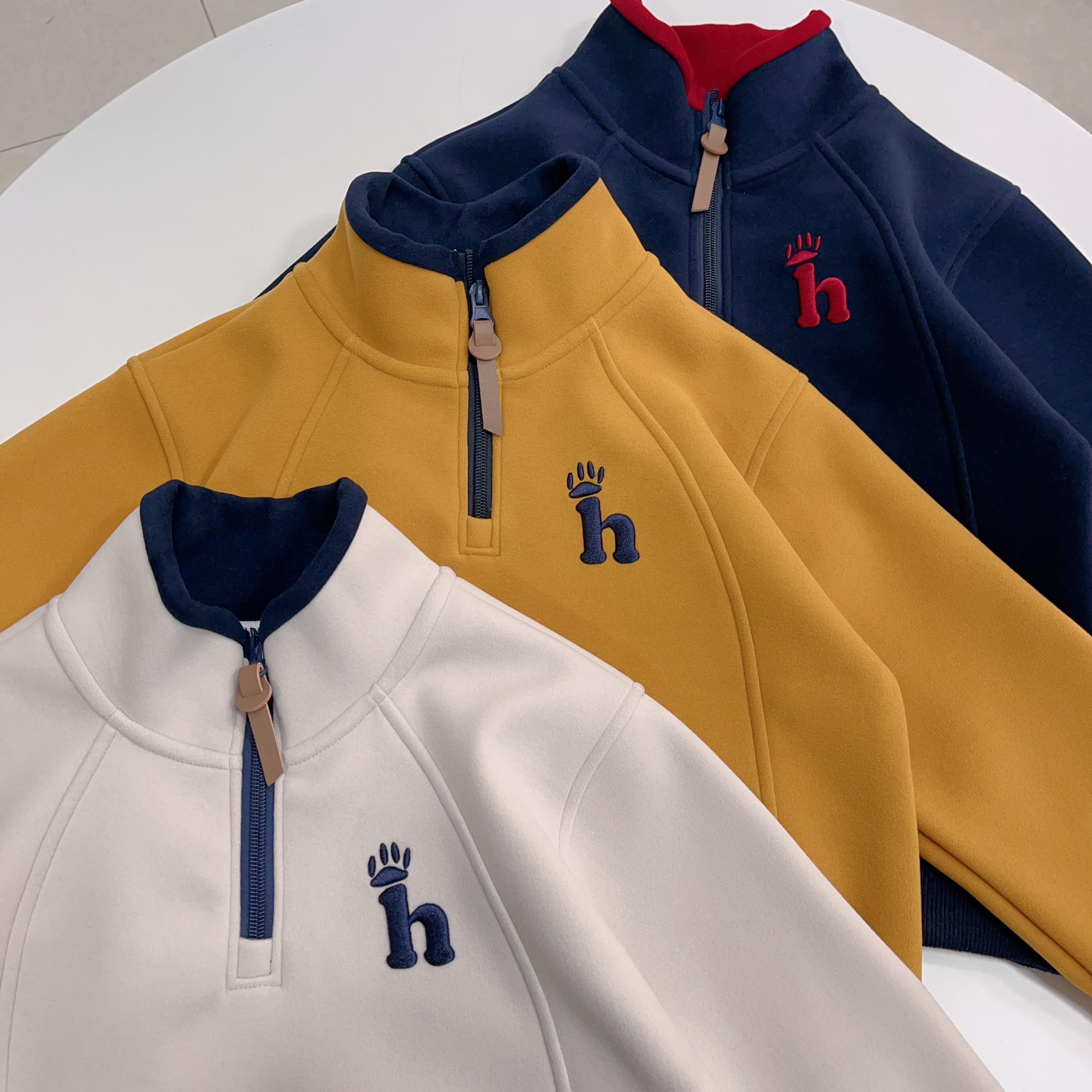 秋冬亲款 慕斯绒 亲子卫衣 半拉链卫衣 长袖男童女童 小中大童