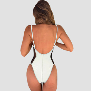 mesh swimsuit时尚 steel piece 性感网纱钢托连体泳衣女 one Sexy