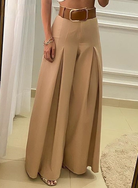 New retro high waist women's thin loose culottes for women