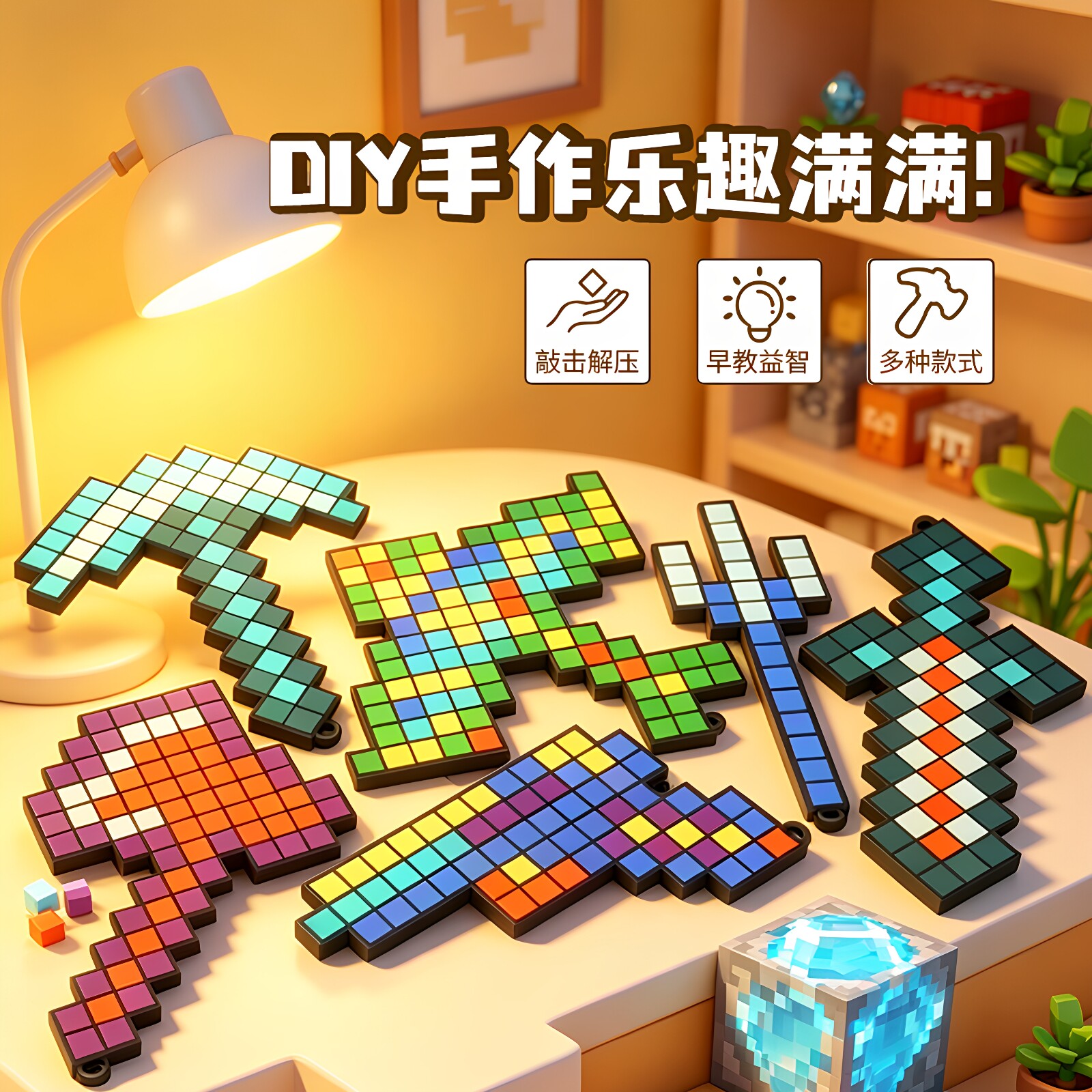 2026款敲豆豆拼豆敲敲乐套装玩具