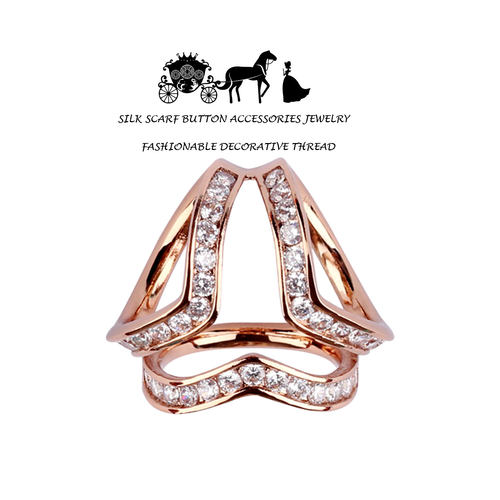 高级奢华玫瑰金马衔扣丝巾扣环简约围巾配饰适用于爱马仕方巾打结