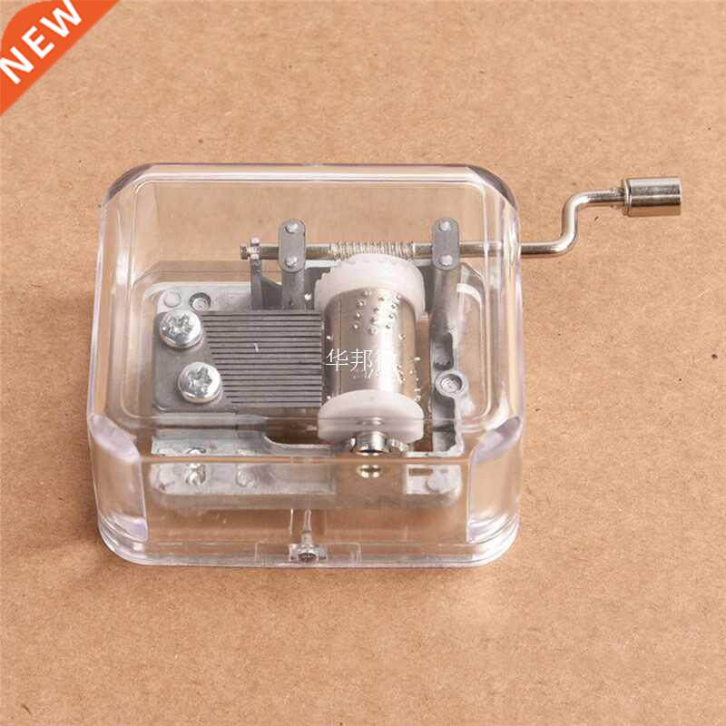 mini wooden hand cranking music movement music decorative c