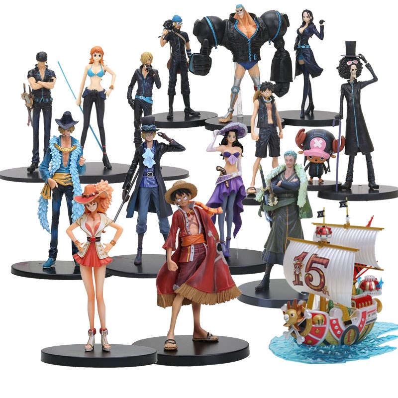 15 21cm Anime One Piece Figure Luffy Chopper Sanji Nami Zor 模玩/动漫/周边/娃圈三坑/桌游 其他类型纸模 原图主图