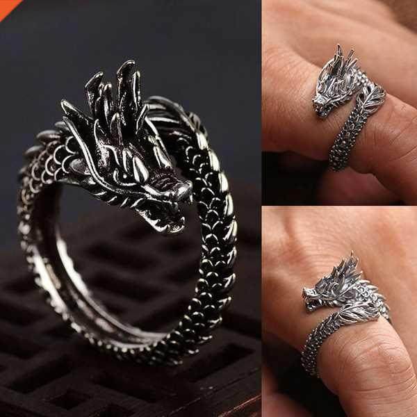 2021 retro dragon ring male ndy personality domineering exag