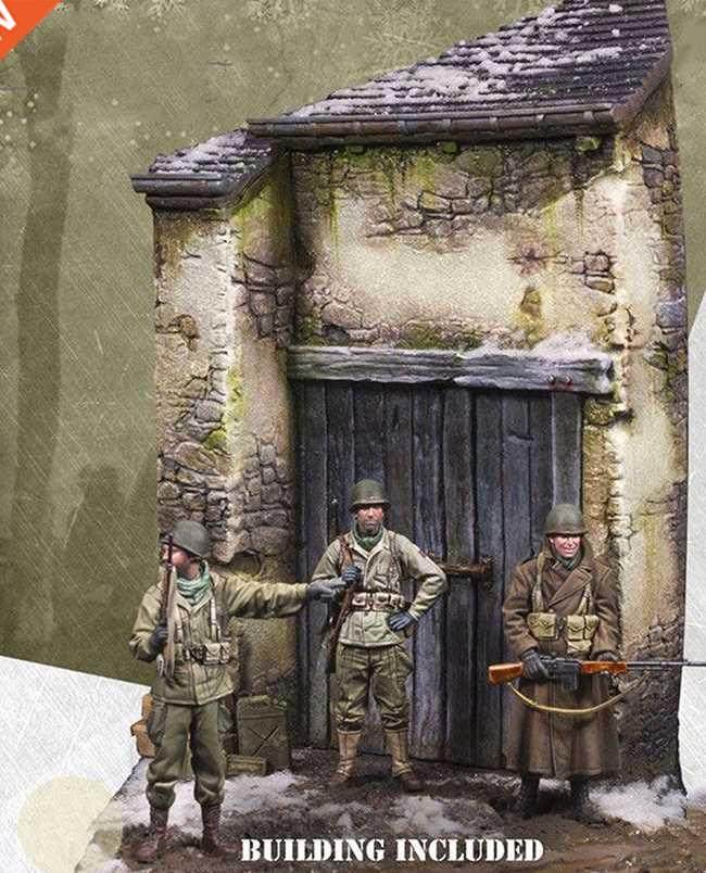 1/35 ancient crew stand include 3 and scenery resin figure