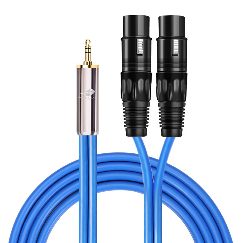 3.5mm Male to 2x XLR Female Stereo Audio Cables for CellPho