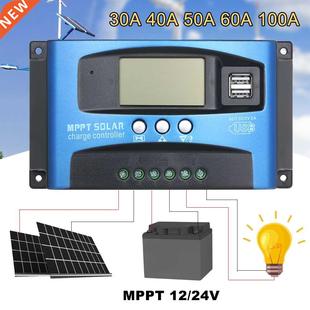 Dual USB Cell MPPT LCD Charge Solar Controller Auto