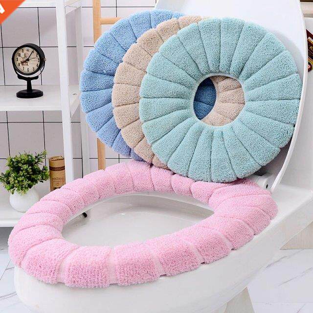 1pcs toilet seat cover warm soft acrylic washable mat closes