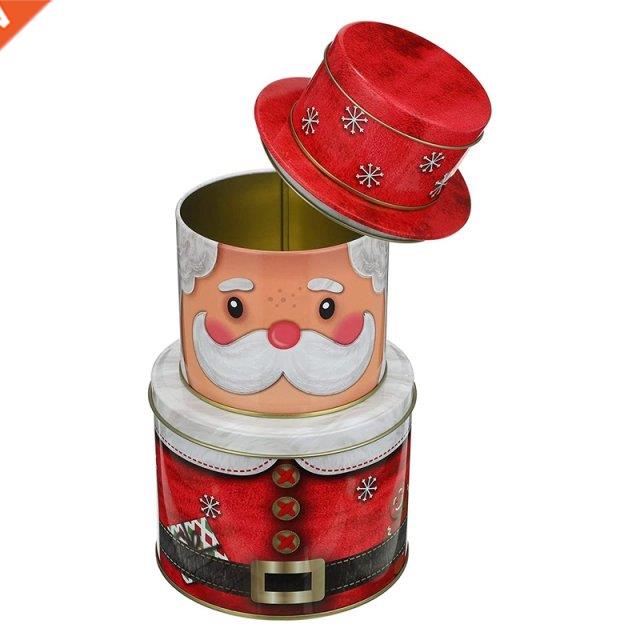 christmas candy box gift cookie tins 3 layers tinplate cooki