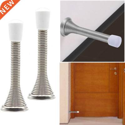 1Pcs Rubber Cap Metal Door Stops Spring Stopper Wall Mounted