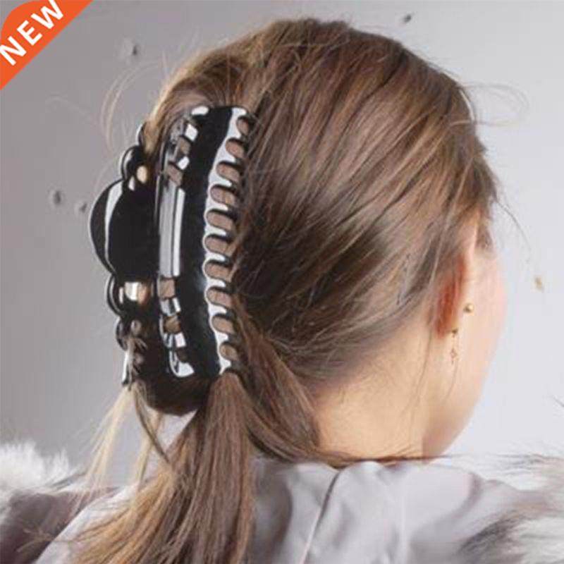 12cm women large thick jumbo hair clip scrub black claw tail